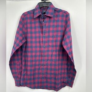 J Crew Midweight Flannel Workshirt Button Up Shirt Buffalo Check Small New